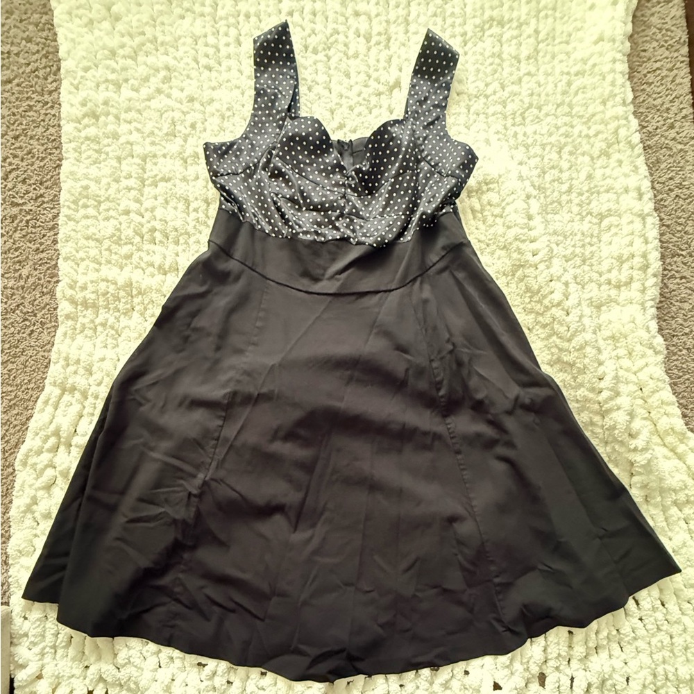 Torrid Black Dress with White Polka Dots